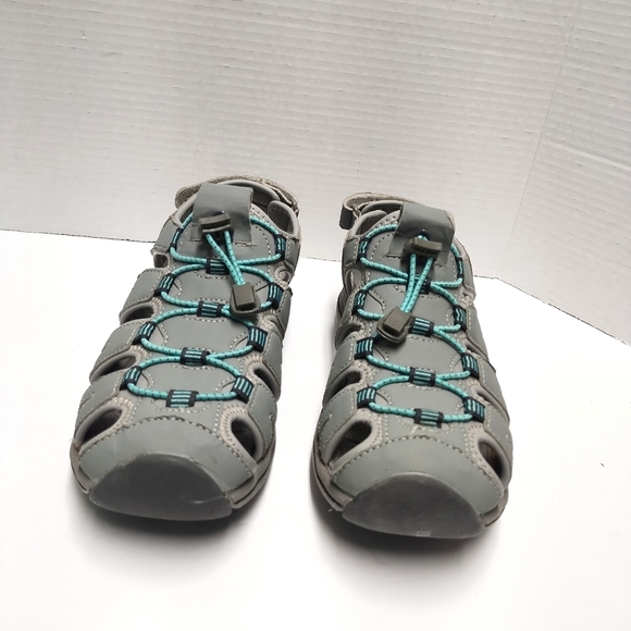 Khombu Gray Sandals with Blue Highlights - Picture 3 of 7